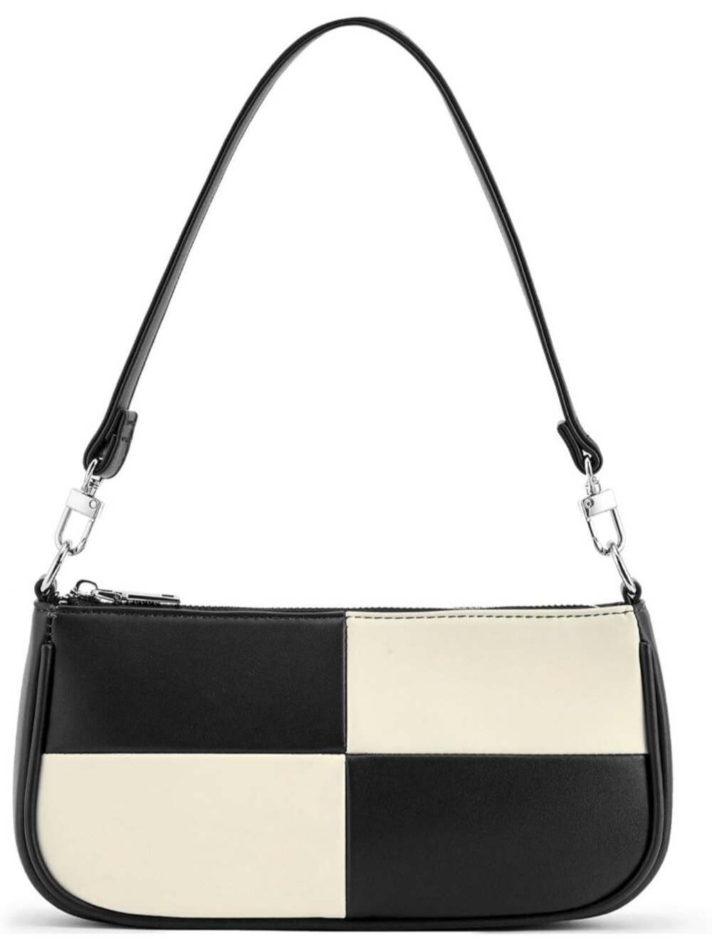 Women's White Flower Retro Vegan Leather Hobo Shoulder MultiPocket Crossbody Bag